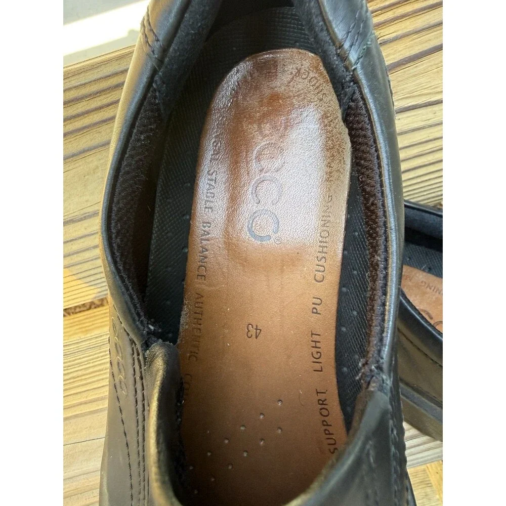 ECCO Soft Classic Loafer Shoes Men's Black Leather Slip On Comfort  EU 43 US 9.5